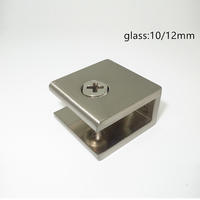 12/10mm Zinc Alloy Chrome, Satin or as Required Square Glass Clamp China Cabinet Glass Clips SWL.1443