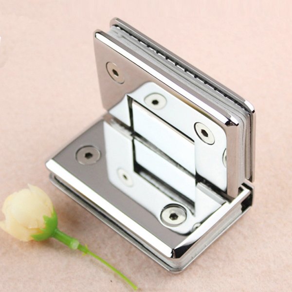 90° Stainless Steel Two-Sided Opening Bathroom Glass Clamp Polished, Satin Shower Glass Clamp SWL.1484